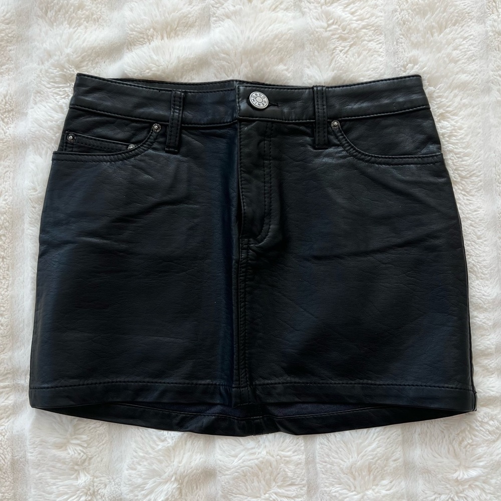 Black BDG Leather Mini Skirt